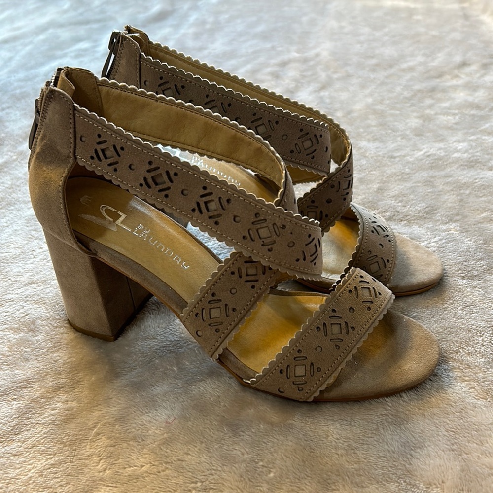 CL by Chinese laundry block suede heels